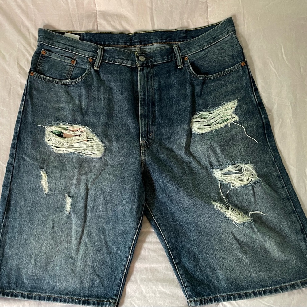 Levi’s Ripped Blue Jean Shorts
